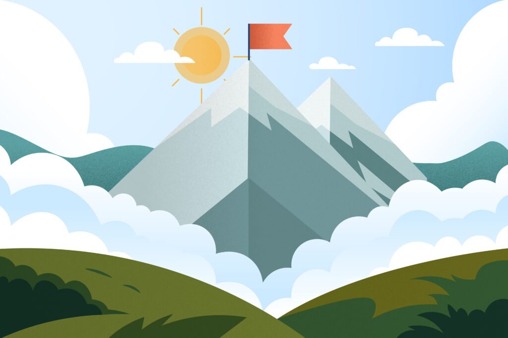 24. A mountain with sunshine and clouds nieuwsbrief